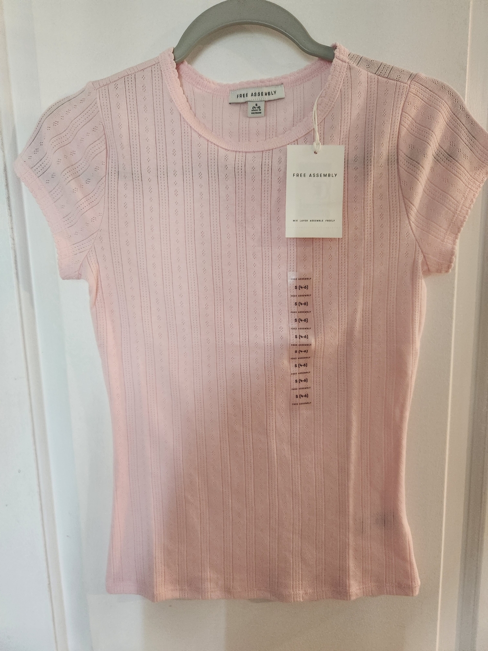 Womens Pink Short-Sleeve Knit Top